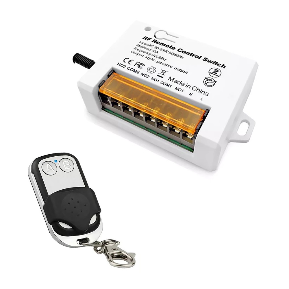 110V 2Ch 220V Relay Receiver Wireless Remote Control Switch for Garage/Gate