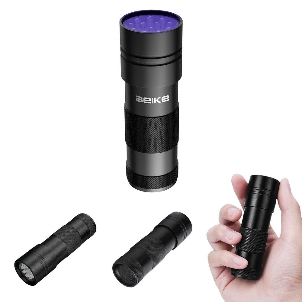 UV Flashlight Black Light–Small Portable Mini 12 LED Blacklight 1 pack,