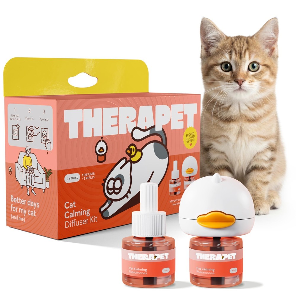60-Day Cat Calming Diffuser - Pheromone Stress Relief for Aggression, Spraying &