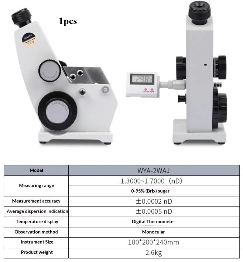 Monocular Abbe Refractometer 2WAJ Refractometer Sugar Concentration Tester