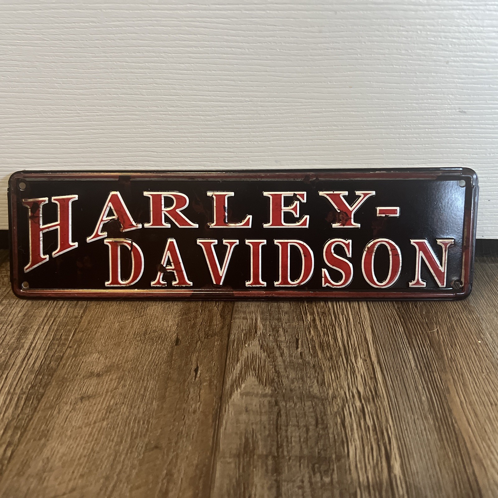 Harley Davidson Sign 3&1/4” By 11&3/4” New With Weathered Look