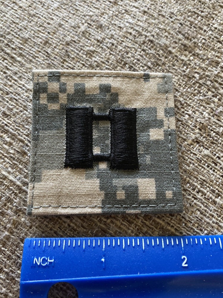 US Army Captain CPT O-3 Rank ACU Hook / Loop Pattern Military Patch INV6332