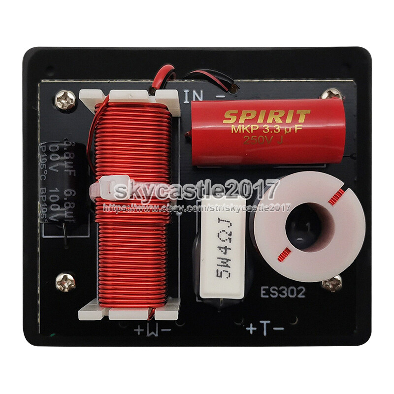 2pcs 2 Unit 2 Way Speaker Frequency Divider Crossover Filters with Junction Box