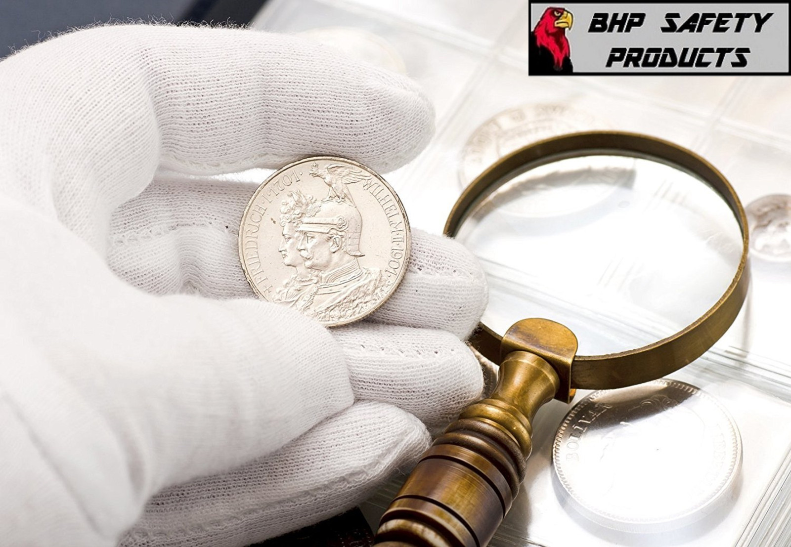 24 PAIR WHITE INSPECTION COTTON LISLE GLOVES COIN JEWELRY LIGHTWEIGHT