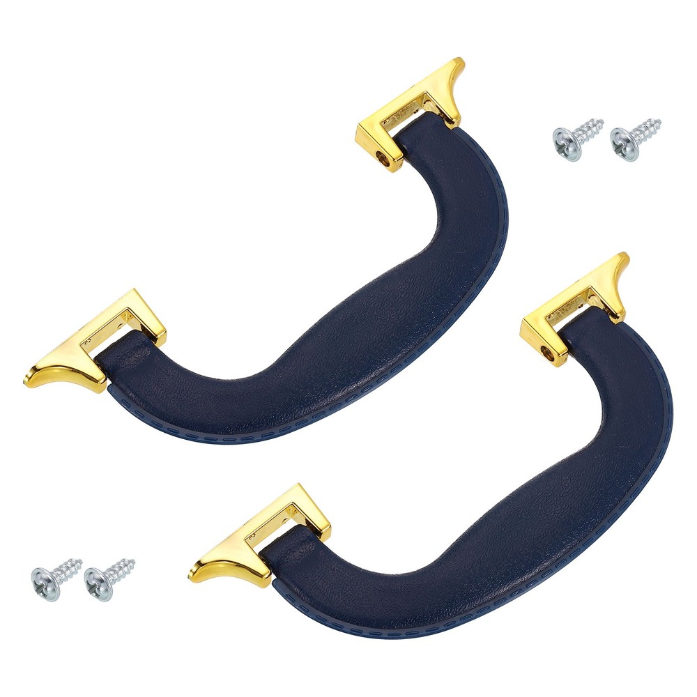 2Pcs Luggage Handle Plastic Pull Handle Grip Replacement with Screws Blue