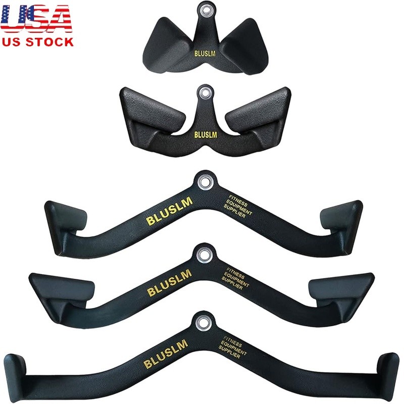 Heavy Duty LAT Pulldown Bar Ergonomic Grip Durable Cable Attachment Back Workout