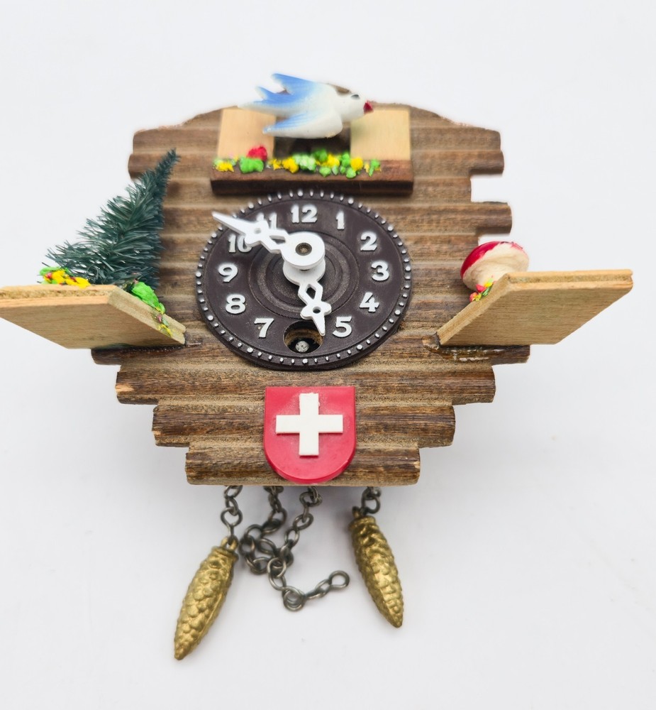 authentic miniature Black Forest Swiss house cuckoo clock untested