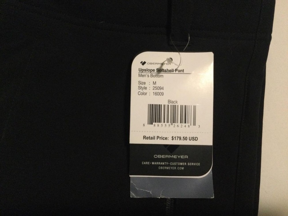 Obermeyer Mens Upslope Softshell Pant, Black, Medium