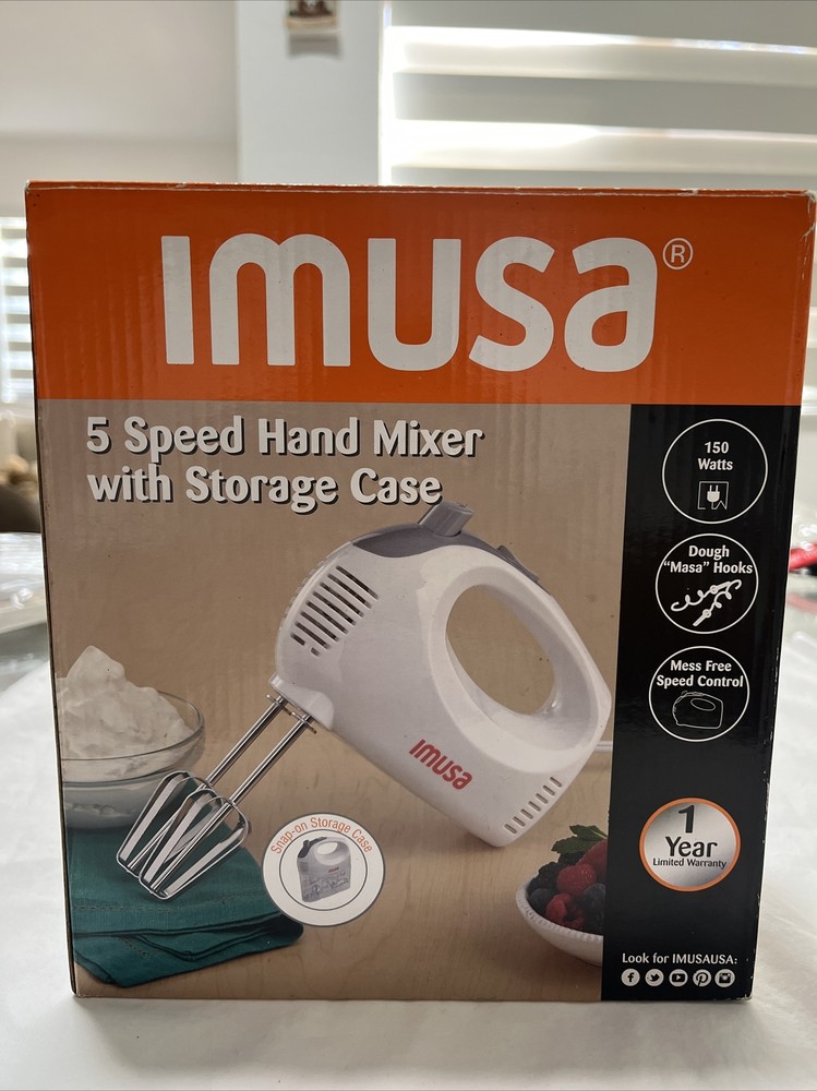 IMUSA 5 Speed Hand Mixer With Storage Case