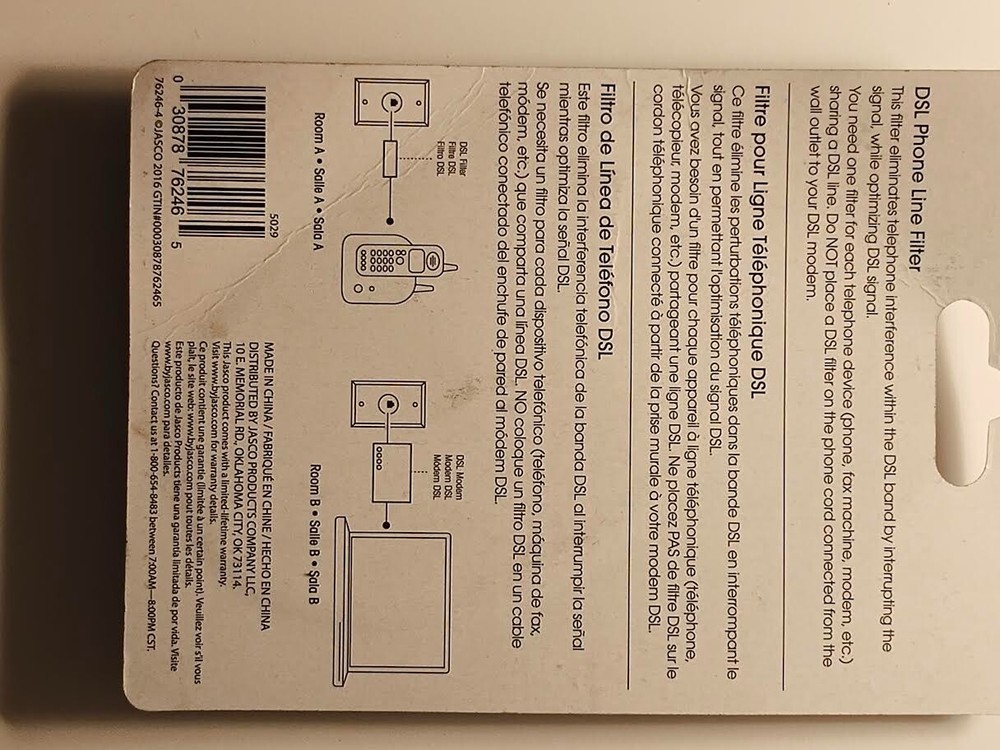 Jasco DSL Phone Line Filter (White)