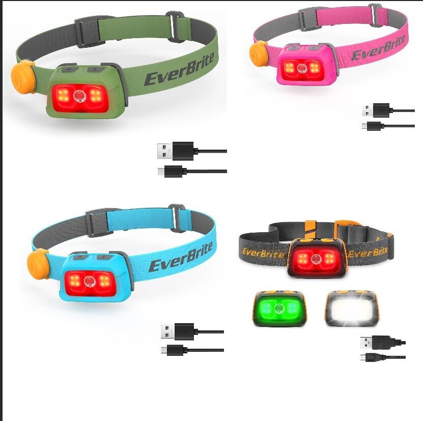 EverBrite Rechargeable Headlamp Multi-color 7 Lighting Modes w/Memory Function