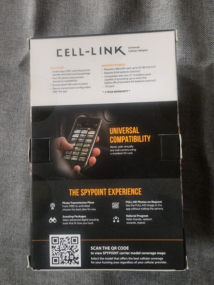New SPYPOINT CELL-LINK-V Trail Camera Cellular Adapter - Gray