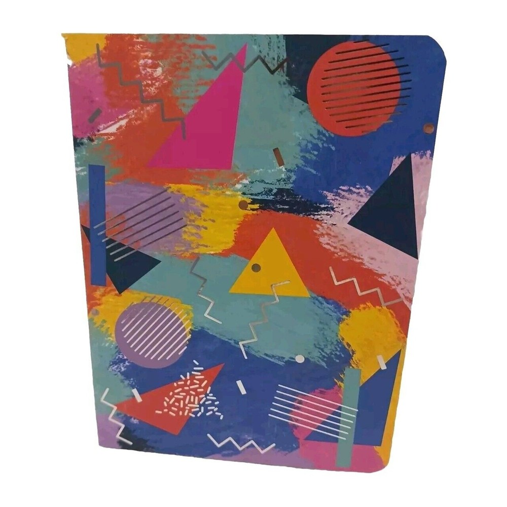 Notebook Journal ARTSY Geometric SILVER LEAF Lined Pages Composition Stationary