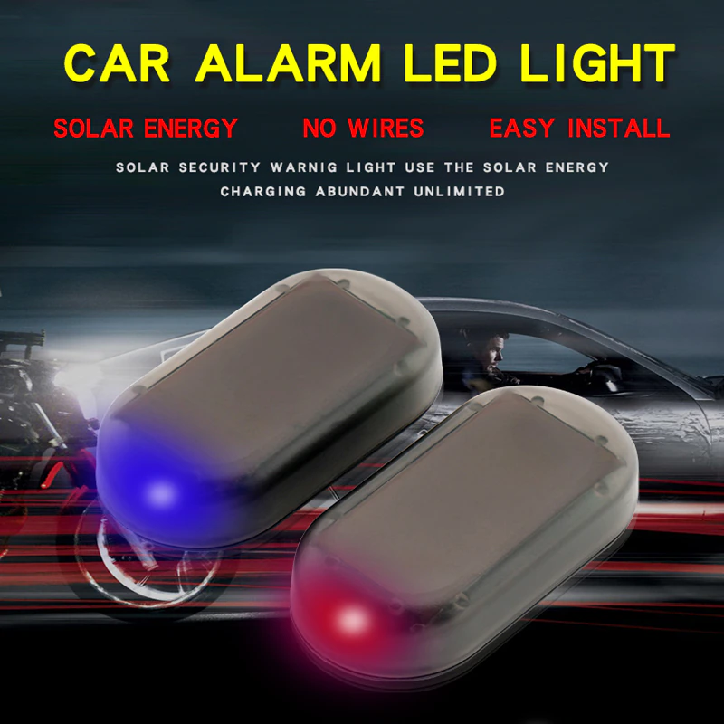 Solar-Powered LED Warning Light for Anti-Theft Security System