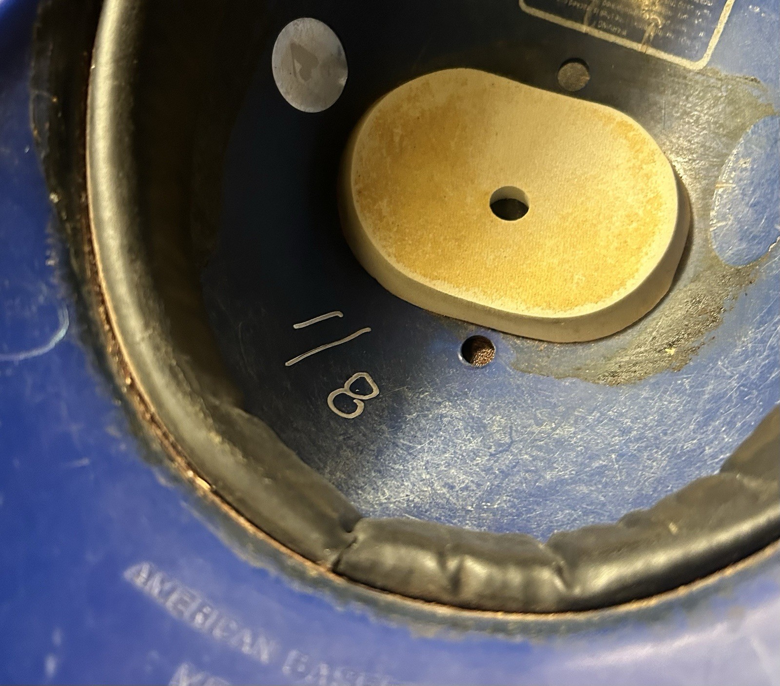 Circa 2004 Chicago Cubs #39 ABC Game Worn Used Catchers Flapless Helmet