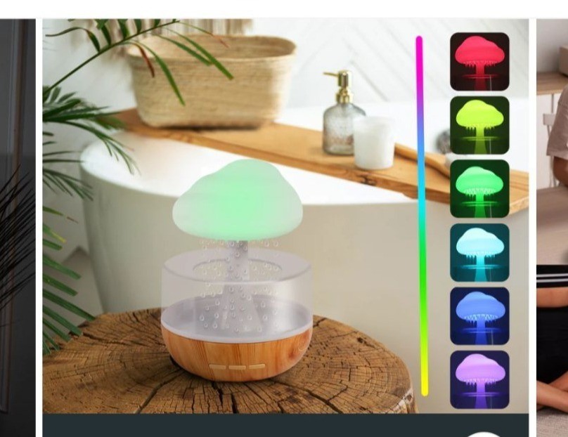Cloud-Inspired LED Humidifier & Diffuse 7-Color Changing Lights USB-C Charging