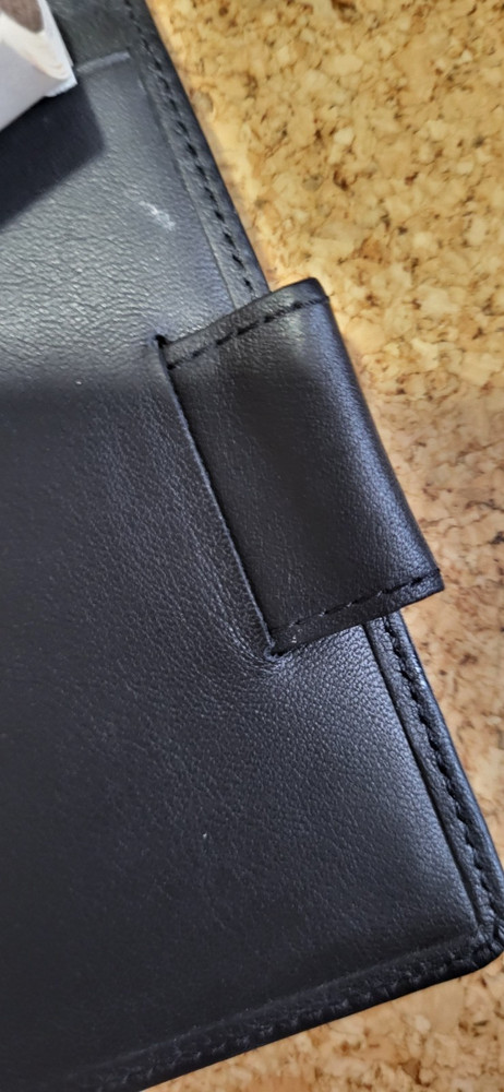 Black Leather Note Pad "Things To Do" Notes w/ Pen Holder