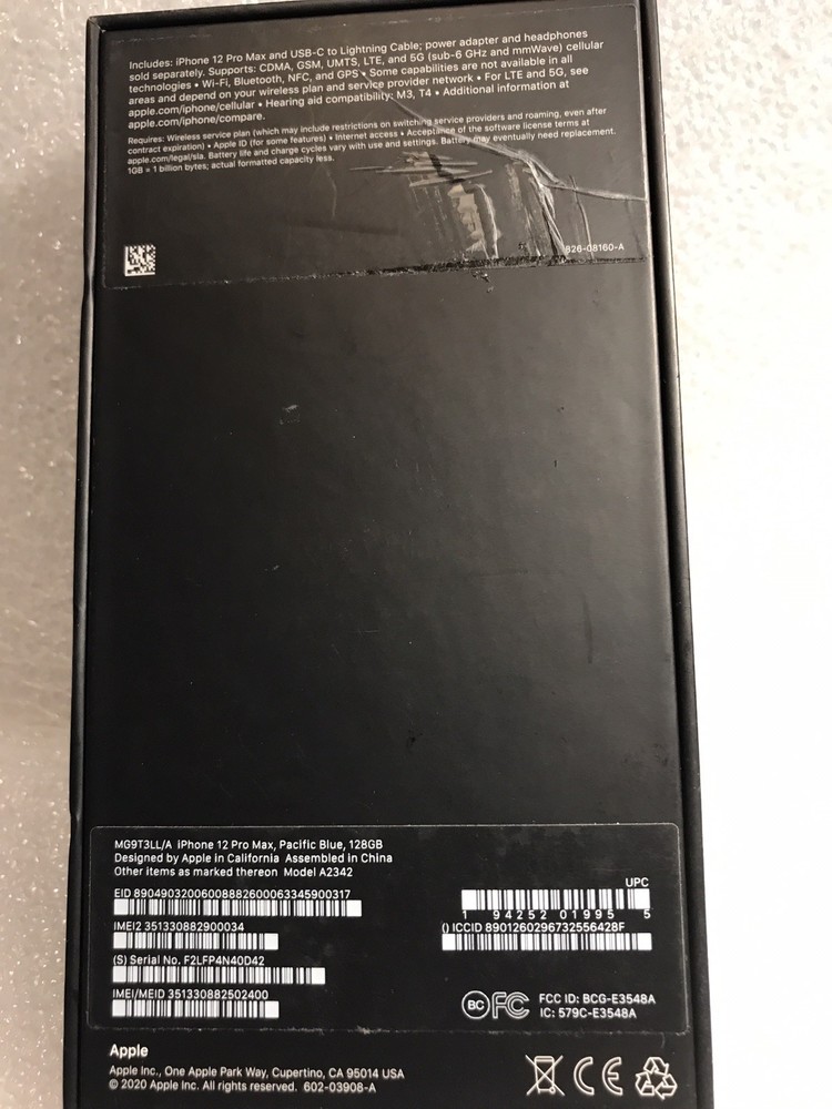 2 Empty Apple iPhone 12 Boxes 64GB Black - 1 iPhone 3 empty box EUC