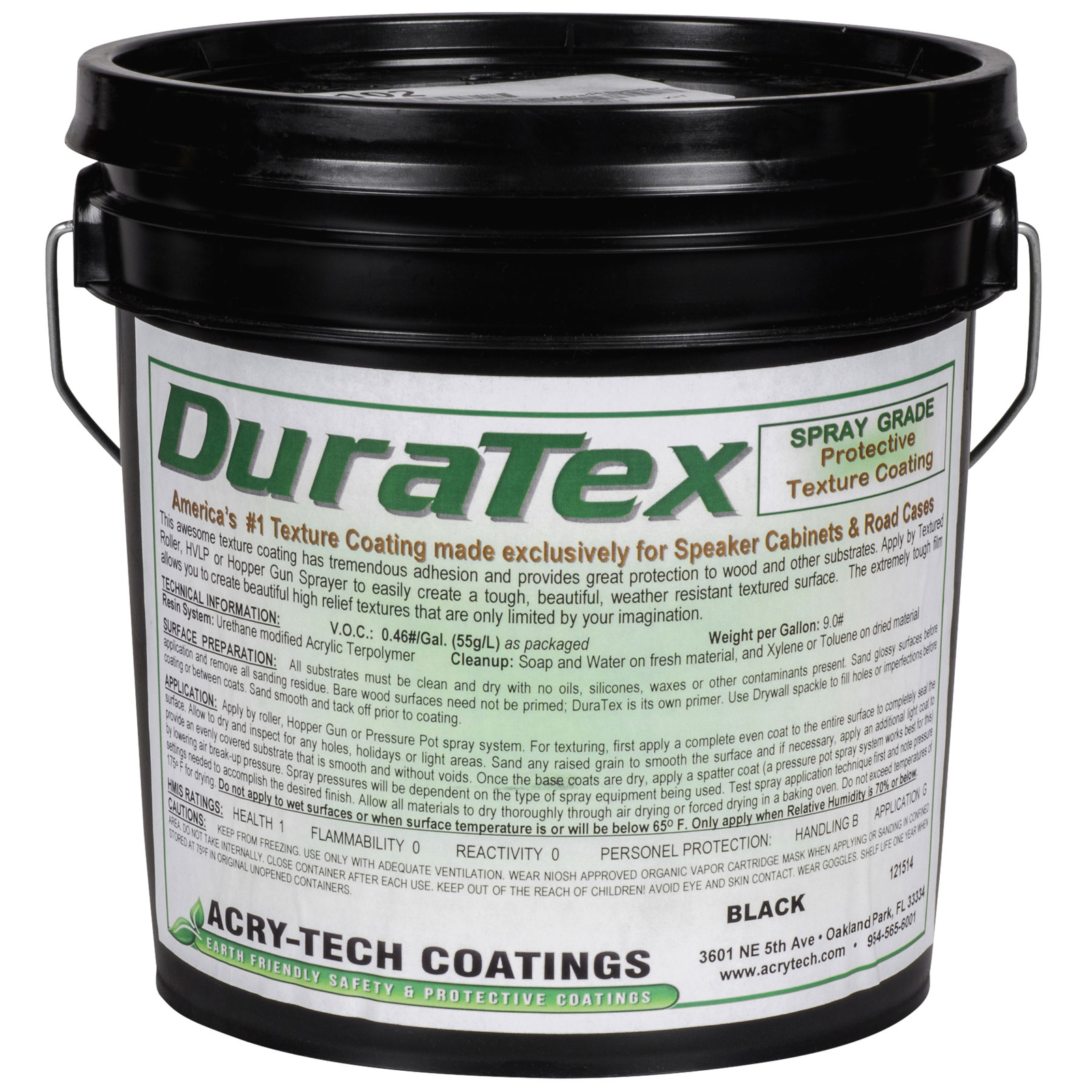 Acry-Tech DuraTex Black 5 Gal Spray Grade Cabinet Coating