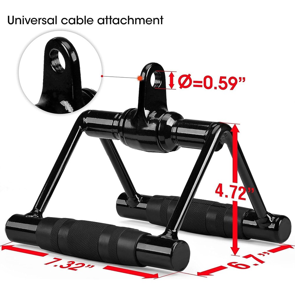 Double D Row Handle Cable Attachment for Weight Workout Cable Machine Home Gym