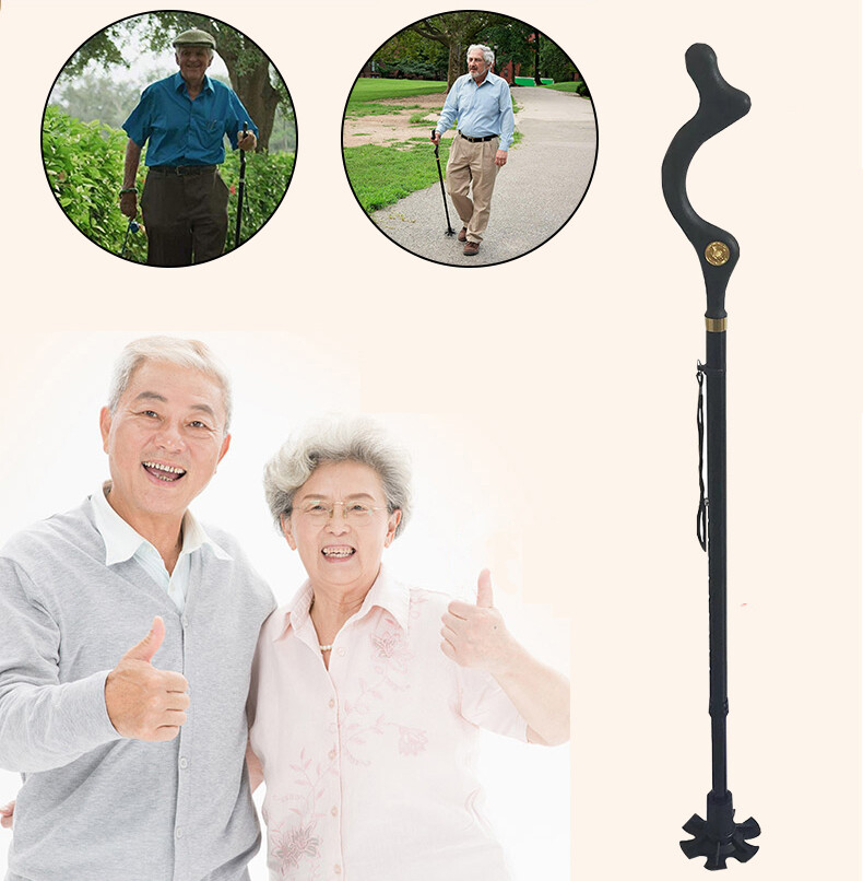 Adjustable Height Walking/Climbing Cane - 1/2 Pack, Enhances Posture & Stability