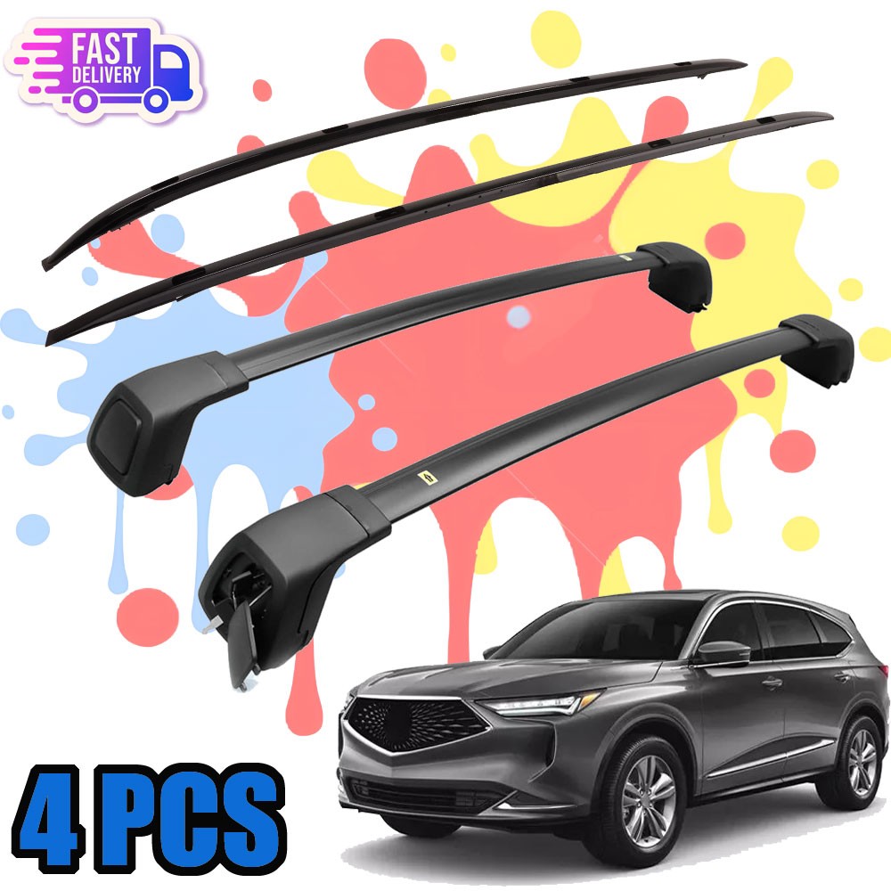 4PCS Cross Bar Roof Rack For 2022-2026 Acura MDX 165LBS Side Rails Cargo Carrier