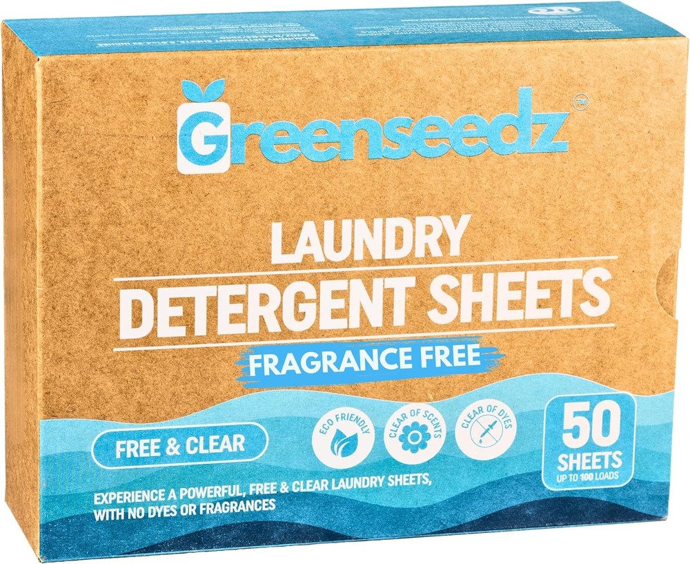 & Clear Unscented Laundry Deternt Sheets, Up to 100 Loads,