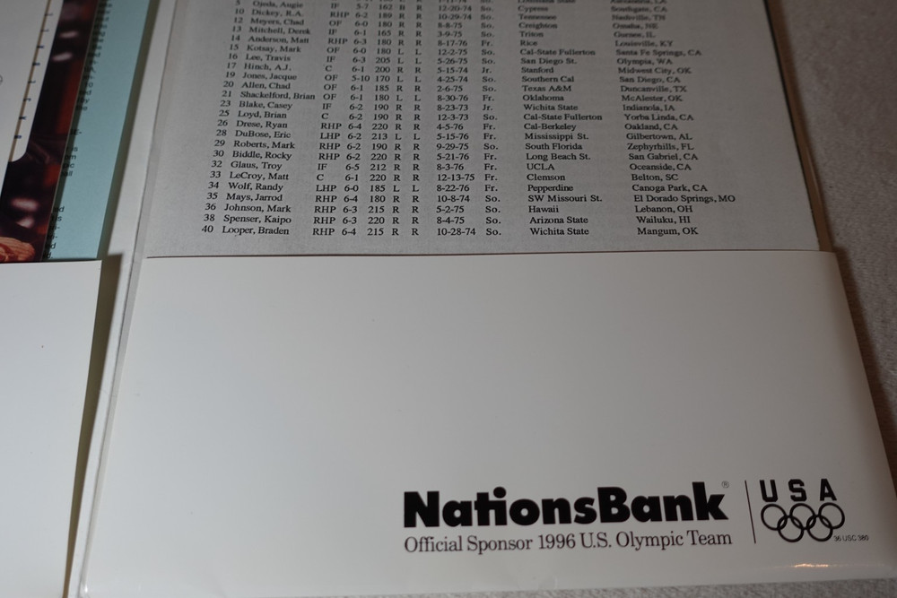 1995 USA Baseball Team Tour Program Brochure Folder Original Papers Lot