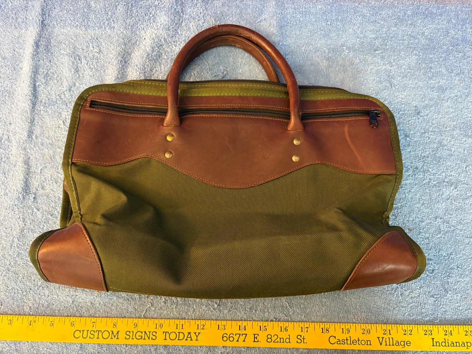 NWTF National Wild Turkey Federation Green Canvas Leather Bag Boyt ?