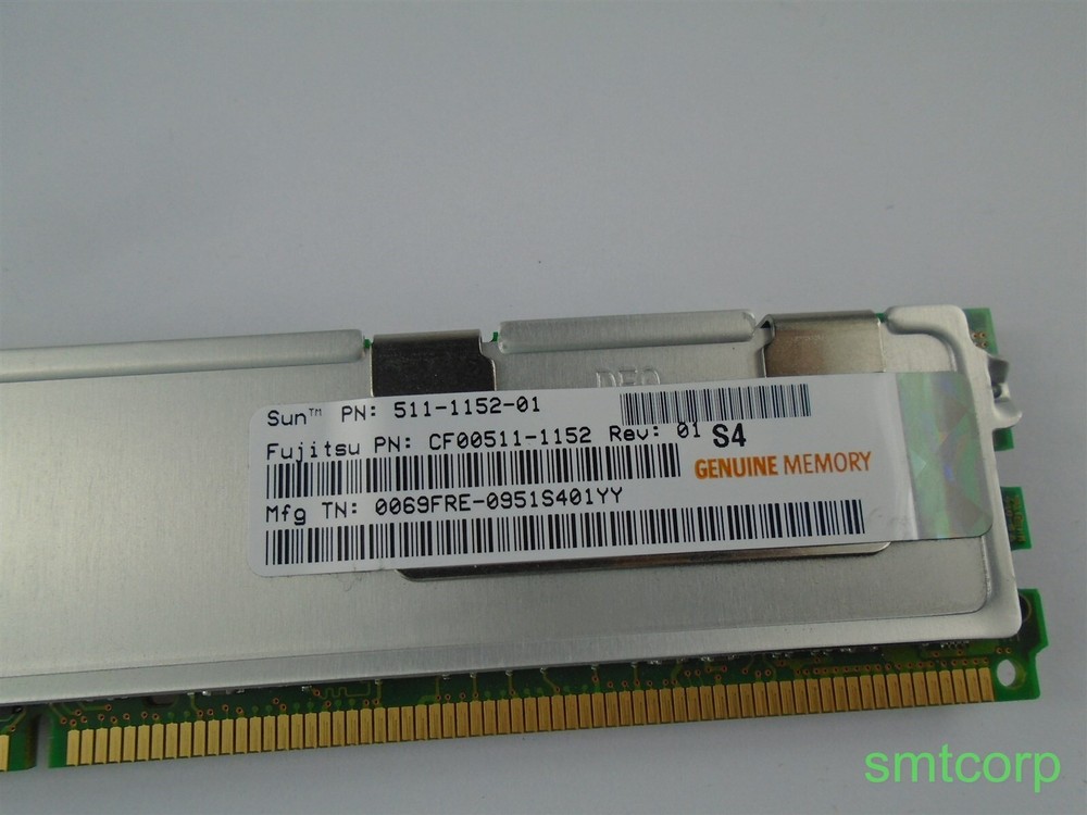 Sun 511-1152 4GB DDR2 1.5V 2Rx4 PC2-5300G Server Memory