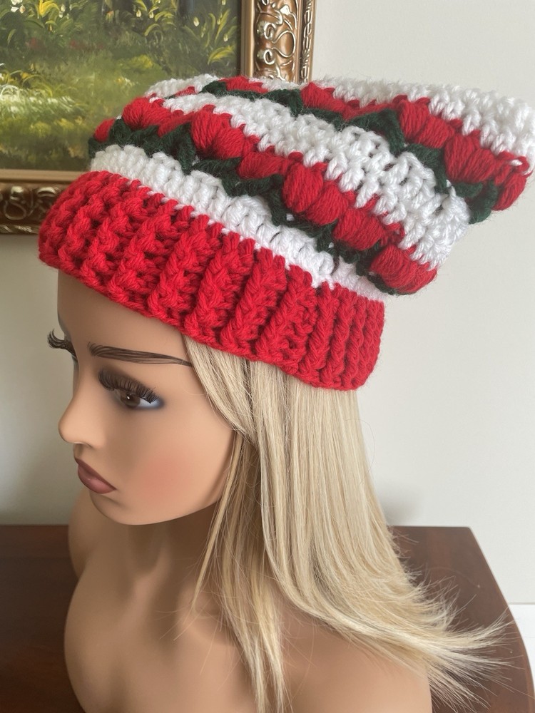 Cherry Cat Ear Beanie Hat - Handcrafted
