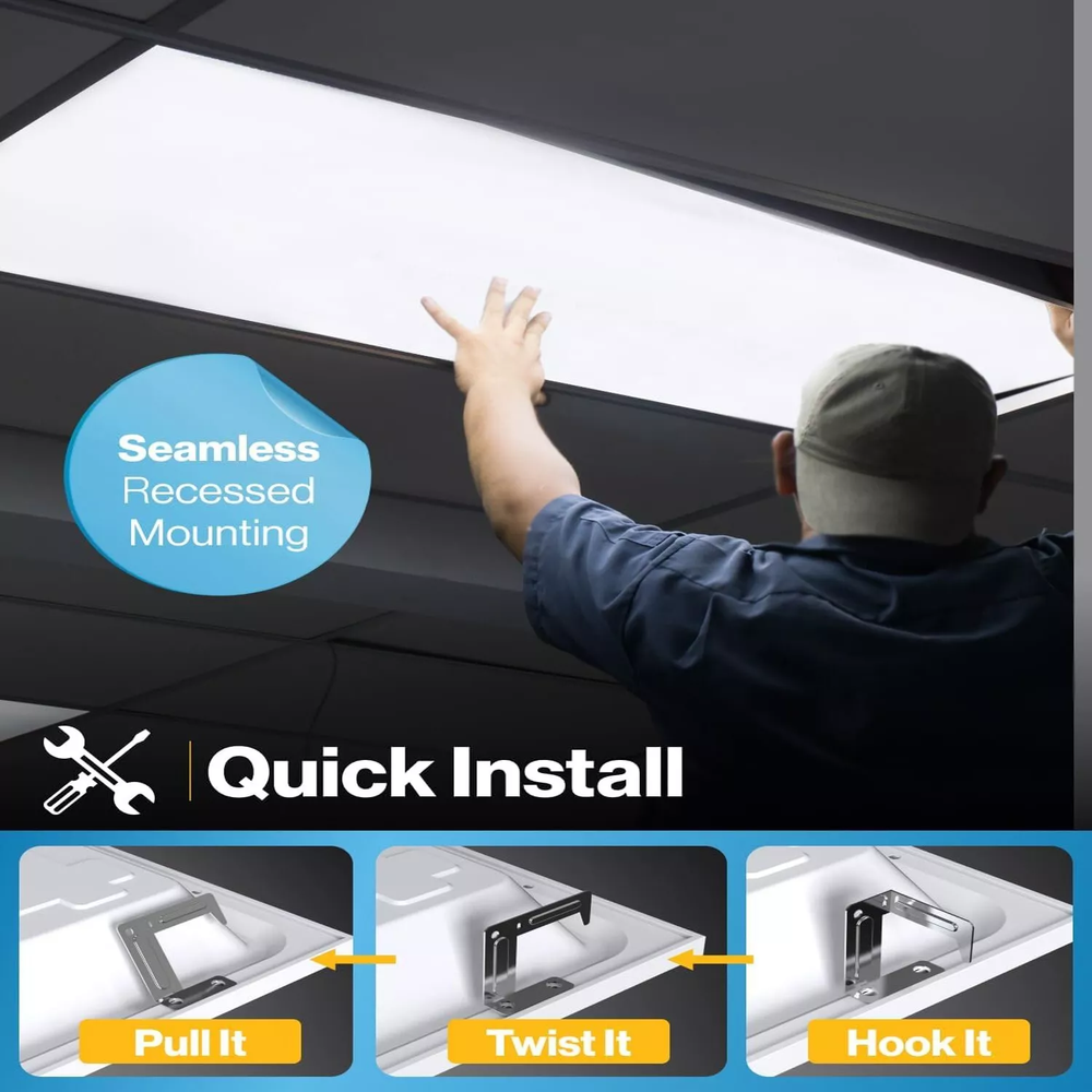 4PACK 2X4 FT LED Flat Panel Light 75 Watts 5000K Daylight Dimmable Drop Lighting