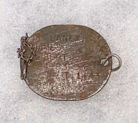 WWII USNR James Delaney T-43 Single Dog Tag