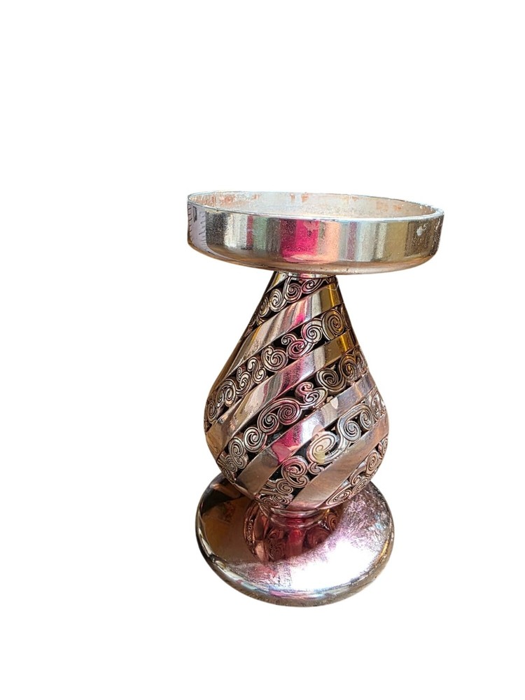 ONE BRIGHTON 5" CANDLE STICK SILVER CANDLESTICK SCROLL DESIGN SILVER PLATED 83A