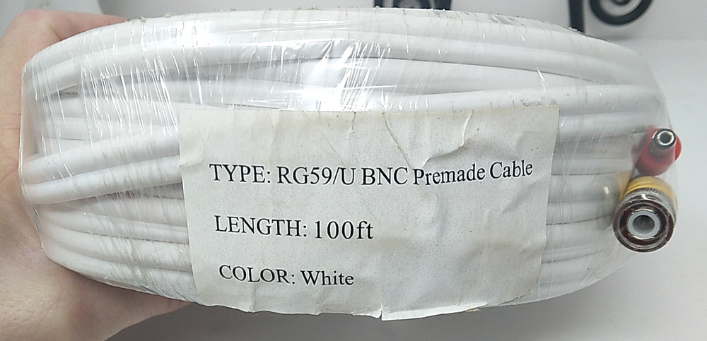 RG59/U BNC Premade Cable 100 ft-White