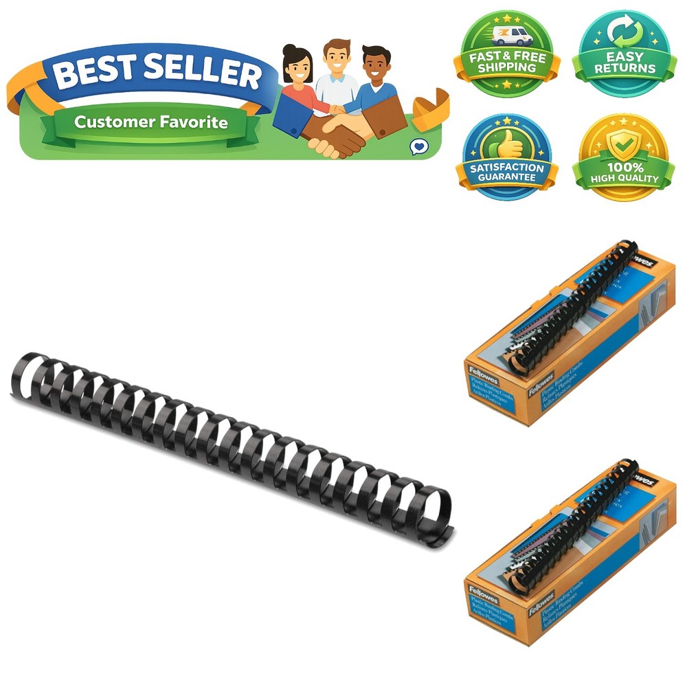 Professional Plastic Comb Bindings - 1 Inch, 10-Pack for Reports & Presentations