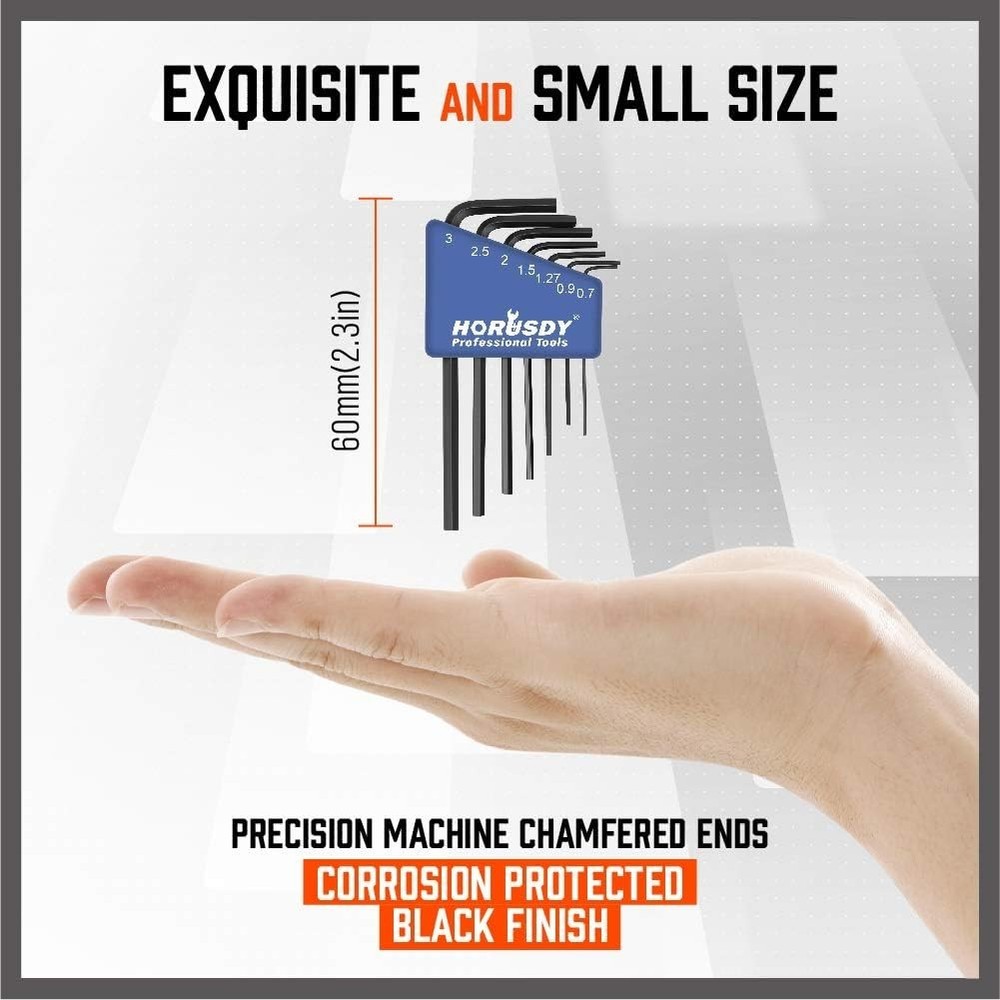 7-Piece Mini Metric Hex Key Set – Durable Chrome Vanadium for Precision Work
