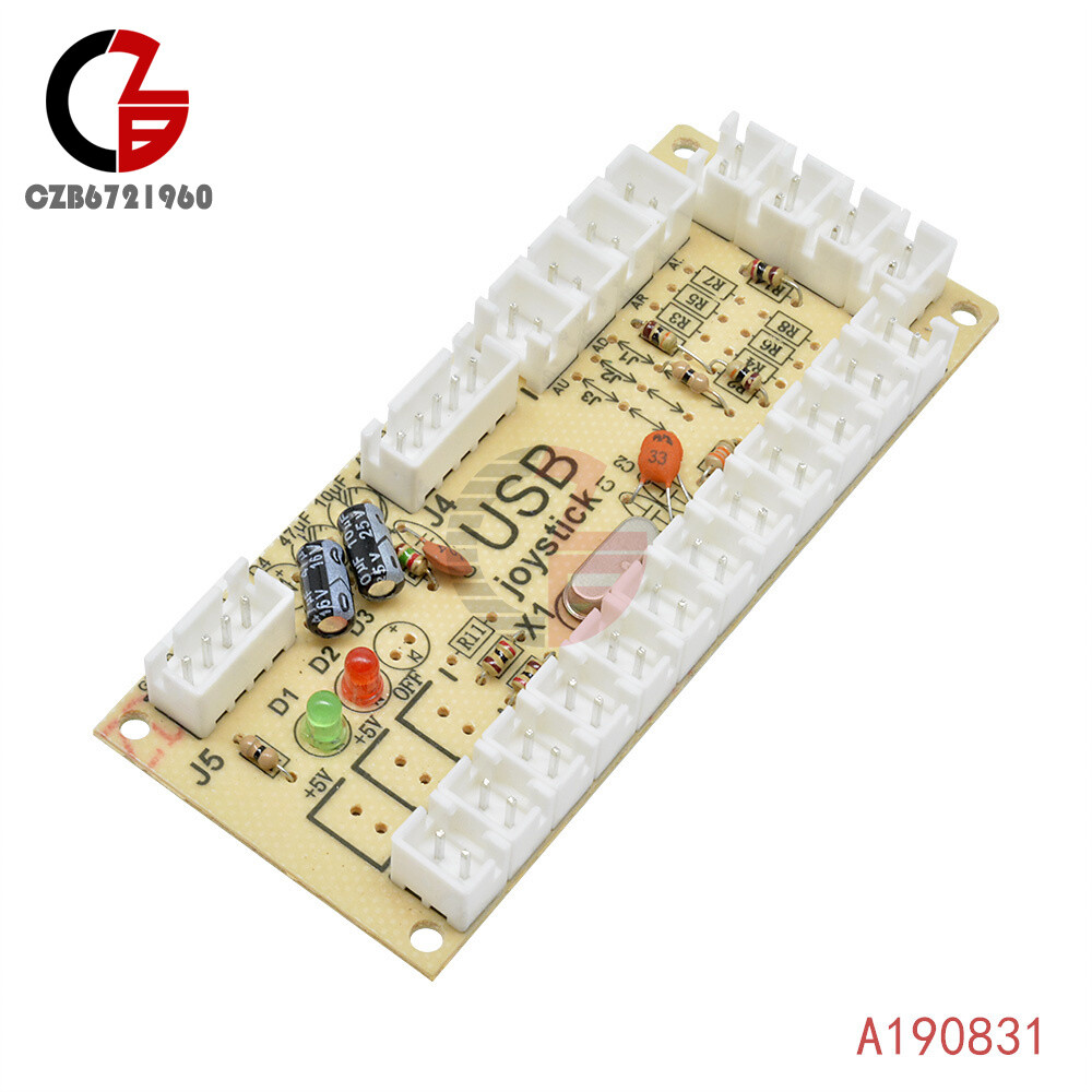 USB Arcade Encoder Zero Delay PC to Joystick 5Pin MAME Sanwa Push Button + Cable