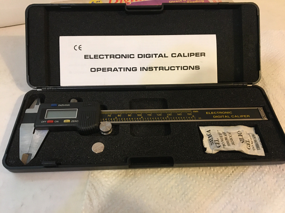 CEN-TECH 6" Electronic Digital Caliper Item 47257 with case, box, & instructions