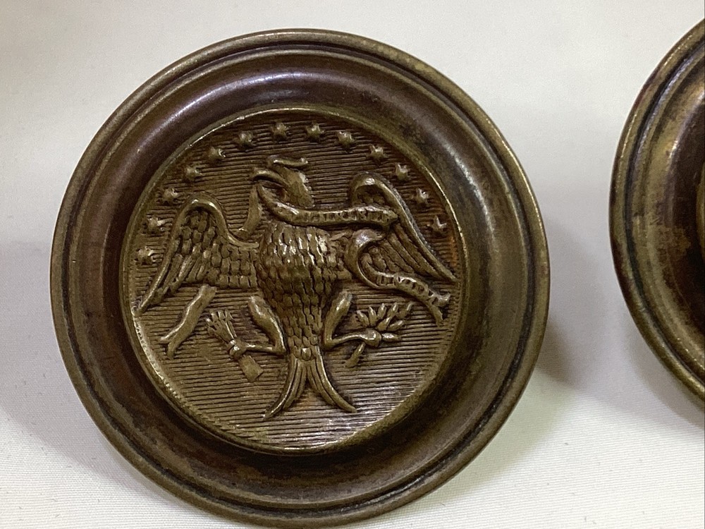 2 Antique 13 STAR EAGLE BRASS HEPPLEWHITE Style DRAWER PULLS
