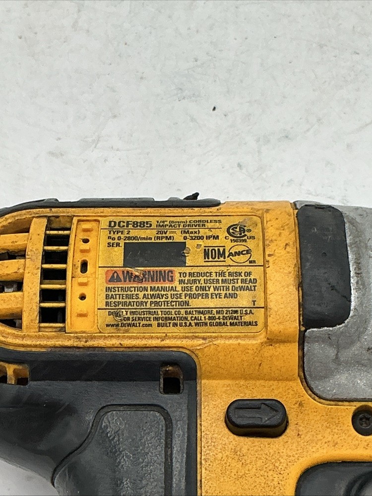 Dewalt DCF885 1/4 Impact Driver Drill (Tool Only)