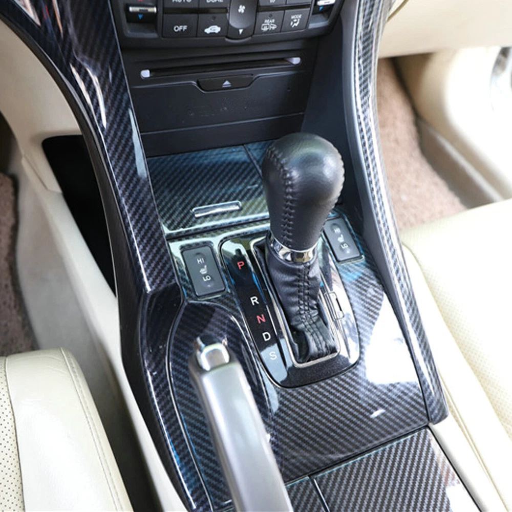 5Pcs Carbon Fiber Central Console Gear Shift Panel Trim For 2009-2014 Acura TSX