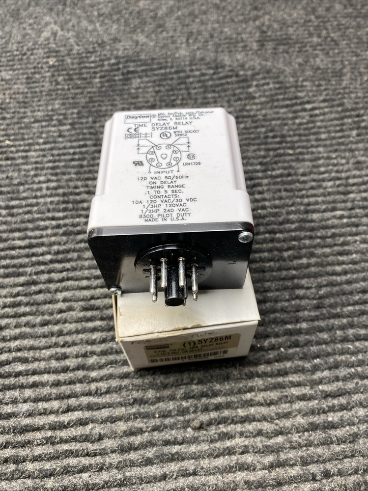 NEW DAYTON 5YZ86M TIMER TIME DELAY RELAY .1SEC-5 SEC