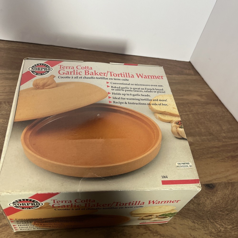 Norpro Garlic Baker Tortilla Warmer Kitchen Bakeware NOS