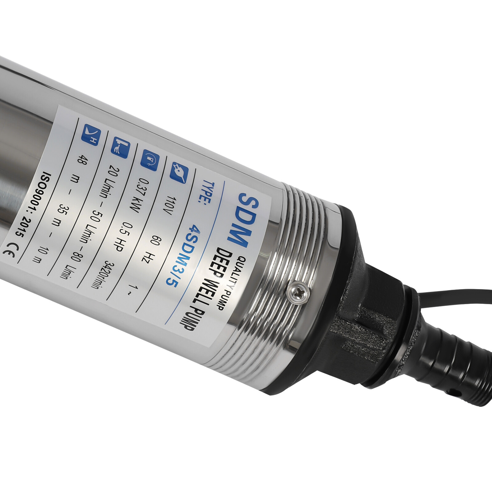 Submersible Pumps OD Pipe 110V/60HZ 0.37KW 0.5HP Stainless Steel Well Pump