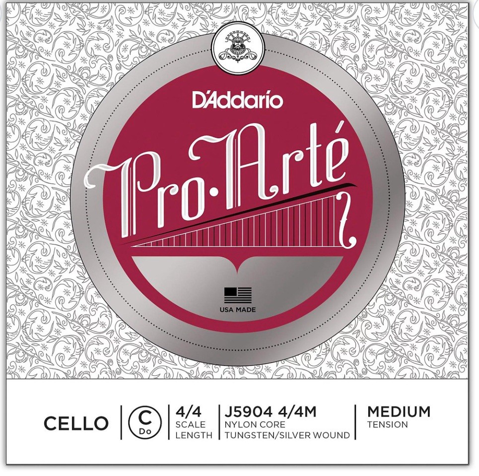 D'Addario Pro-Arte Cello Single C String, 4/4 Scale, Medium Tension BULK
