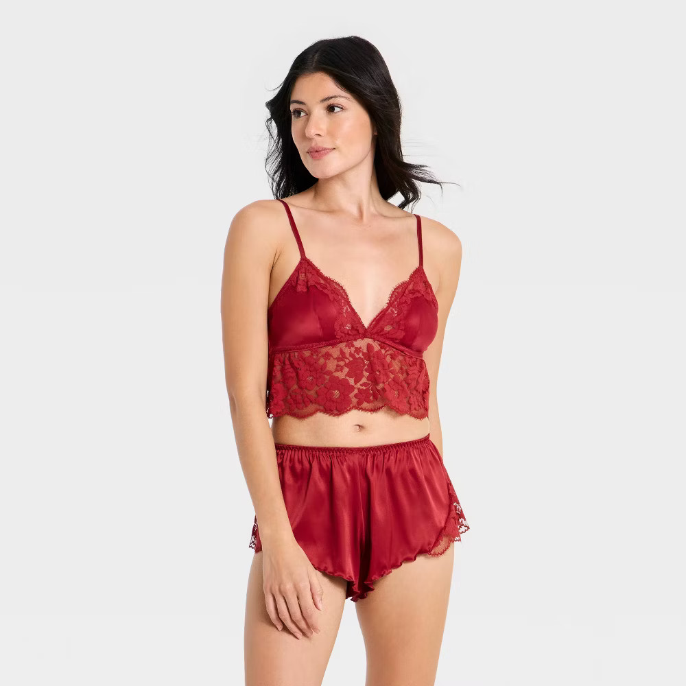 Women's Satin & Lace Lingerie Set - Auden