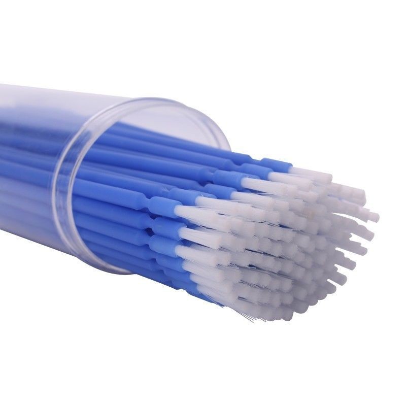 100 Pcs Dental Disposable Microbrush Single Micro Brush Blue Bendable Applicator