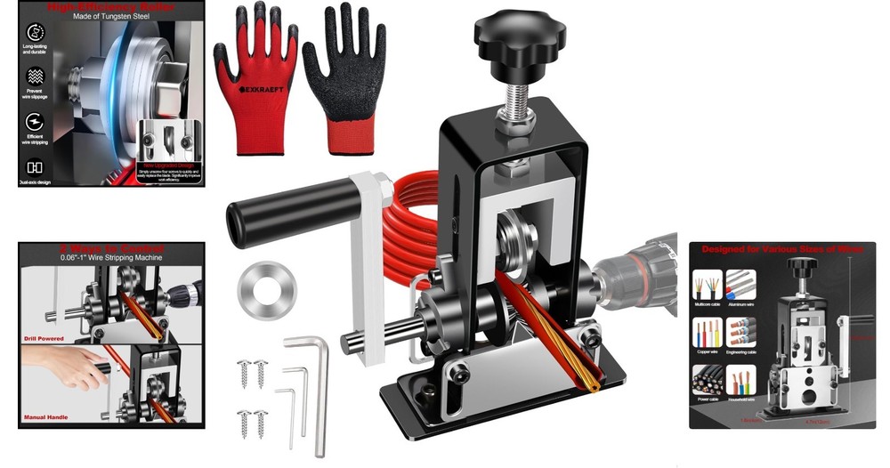 Manual Wire Stripper Machine, 0.06"-1.18" Wire Stripping Machine Copper Wire ...