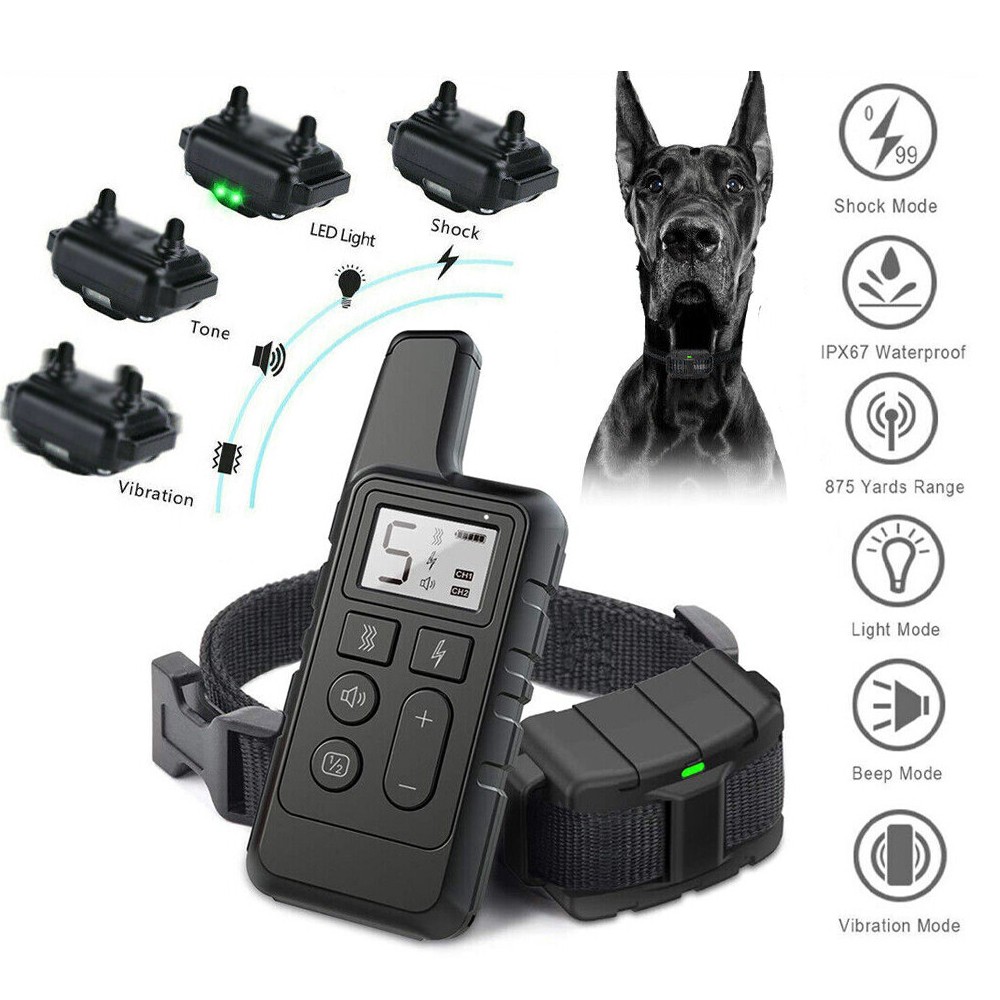 2700 FT Remote Dog Shock Training Collar Rechargeable Waterproof LCD Pet Trainer